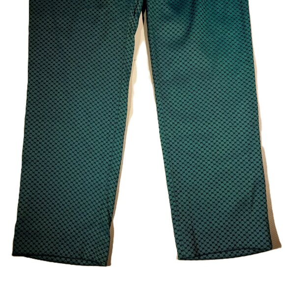 BANANA REPUBLIC Ankle Pants sz 8 Hampton Fit Teal/Navy Geo Print Textured GUC - Picture 7 of 12